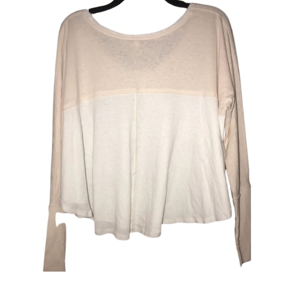 💓FREE PEOPLE Women's Cloud Nine Tee - Two tone with pale‎ pink and white XS - Picture 6 of 12